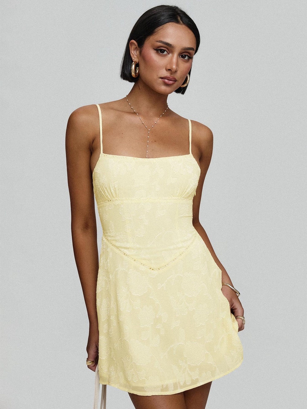 BNWT Princess Polly South Of France Floral Butter Yellow Mini Dress